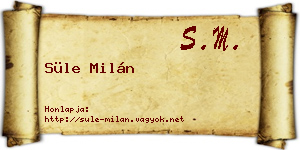 Süle Milán névjegykártya