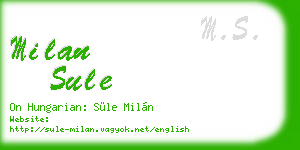 milan sule business card